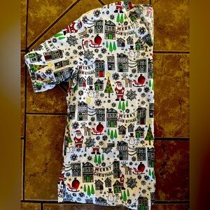 Christmas scrub top